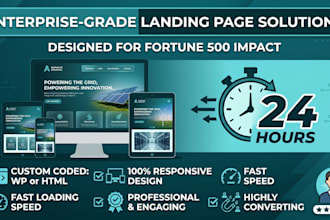 create in 24hrs a modern landing page on wp or HTML