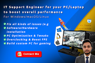 boost fps, repair any laptop or pc with optimization via remote support