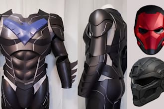 create custom 3d armor 3d helmet 3d model  cosplay 3d printable mask armor stl