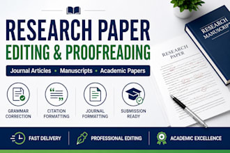 edit, proofread and format your research paper for journal submission