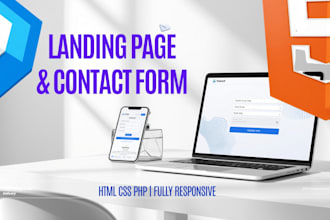 build a responsive landing page with PHP contact form