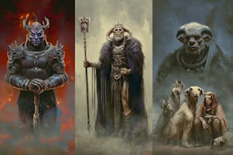draw your dnd, fantasy character illustrations or concept art
