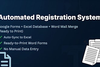 set up google forms with excel database and word mail merge