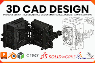 3d cad design mechanical industrial product design injection mold dfm analysis