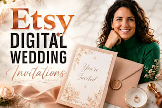 editable canva wedding invitation templates for etsy shop setup