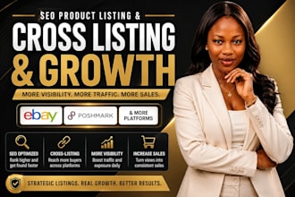 seo product listings or cross listing on ebay poshmark etsy listing and growth