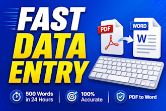 fast typing data entry and PDF conversion