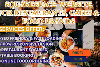 build squarespace website for restaurants cafes and food brands