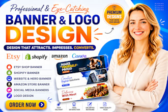 design etsy, shopify, website banner, amazon banner, hero image, logo design