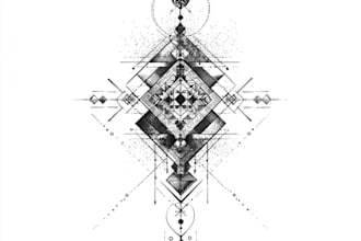 create sleeve tattoo design in geometric style