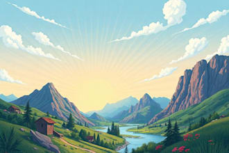 create minimalist landscape illustrations and posters