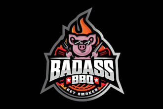 make bbq smoked restaurant food truck logo