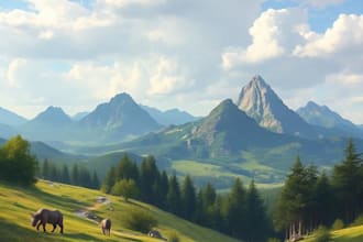 paint professional landscape concept art in painterly style