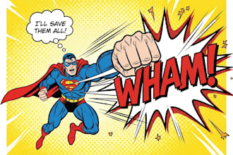 design an amazing superhero pop art