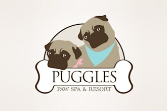 design puggles paw spa and resort logo