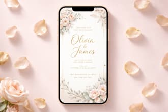 design a premium digital wedding invitation with elegant custom design and rsvp