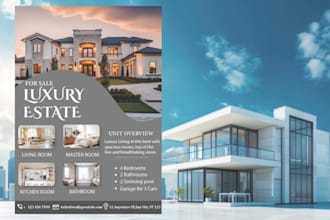 make real estate flyer, property brochure and listing design