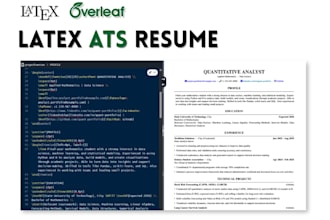 typeset an ats friendly professional resume or CV in latex