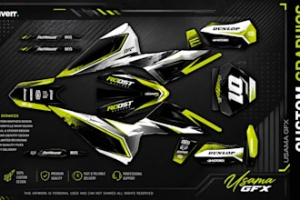 design professional custom motorcycle wrap, graphics kit and decal design