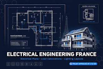 design electrical plans load calculations and lighting layouts in france