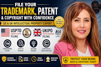 apply UK US trademark ukipo uspto utility design patent filing attorney