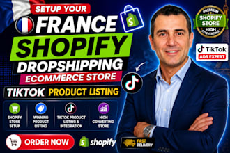 setup your france shopify dropshipping ecommerce store tiktok product listing