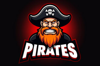 design outstanding pirate mascot logo with unlimited revision