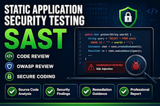 perform sast and secure code review for web applications