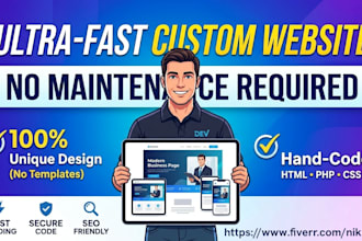 create a lightning fast website with unique design and no maintenance