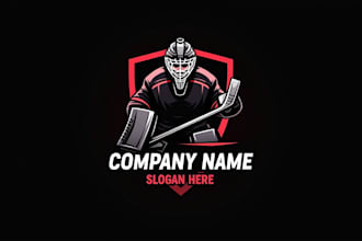 design high quality ice hockey mascot logo with express delivery