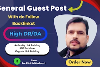 do a general link building on high DR, da authority websites