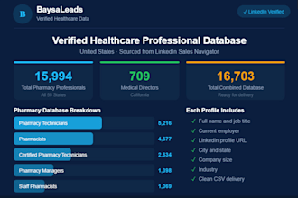 provide verified pharmacy and healthcare professional leads for USA