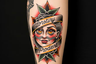 draw a neotraditional or old school tattoo design