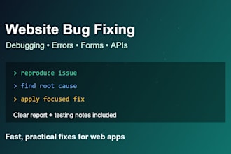 fix bugs and debug your website or web app