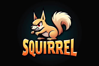 design super squirrel mascot logo with express delivery