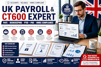 do UK payroll, bookkeeping, paye, p11d and ct600 filing for contractor workers