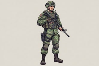 draw 2d game art military character design