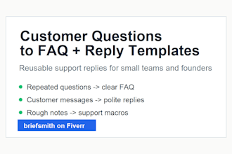 turn customer messages into clear faq and reply templates