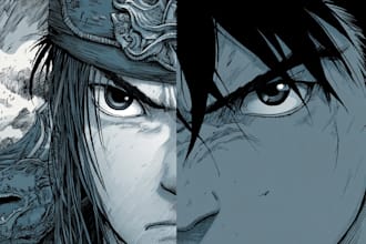 custom manga, anime cartoon illustration