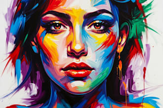 make abstract painting art or color abstract portrait