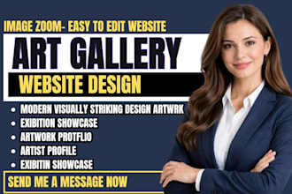 design you art gallery and art portfolio website for artists