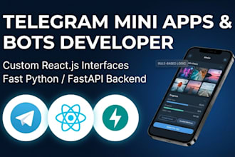 develop custom telegram web app and telegram bot