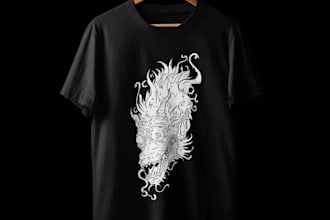 design bold linocut and woodcut style t shirt graphics