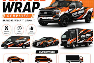 design commercial vehicle wrap with professional advertising look