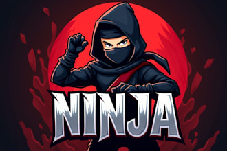 design outstanding ninja warrior mascot logo with unlimited revision