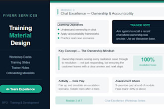 design professional training materials and workshop decks for your team