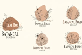 design modern botanical boho logo design with branding