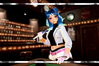 custom vrchat avatar, anime, furry avatar, vrm vtuber avatar rigging, 3d model