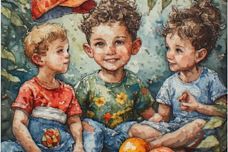 draw your potrait in watercolor illustration style