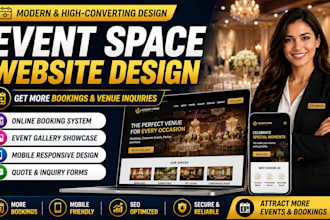 design an event space website with booking system for you